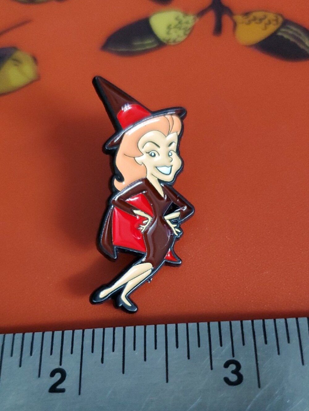 Bewitched Enamel Pin In Black & Red - Picture 2 of 4